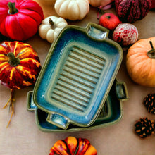Load image into Gallery viewer, Baking Dish - Blue Glazed Pottery